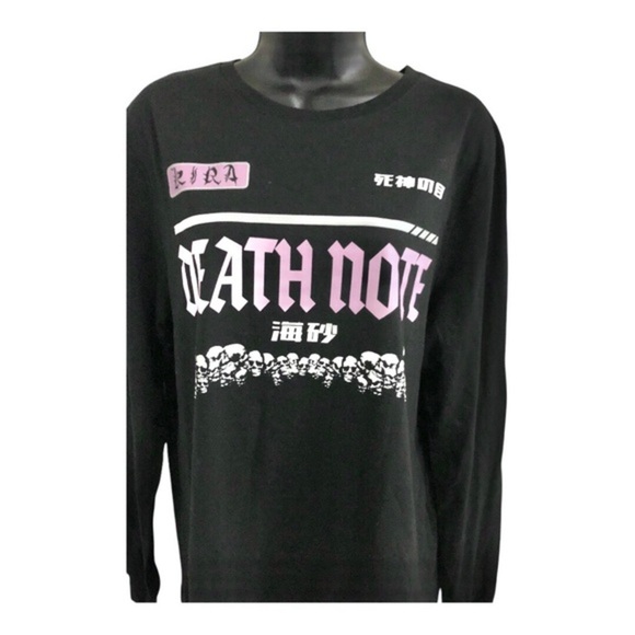 Death Note Misa Amane pink graphic print black long‎ sleeve tshirt size XL new - Picture 11 of 17